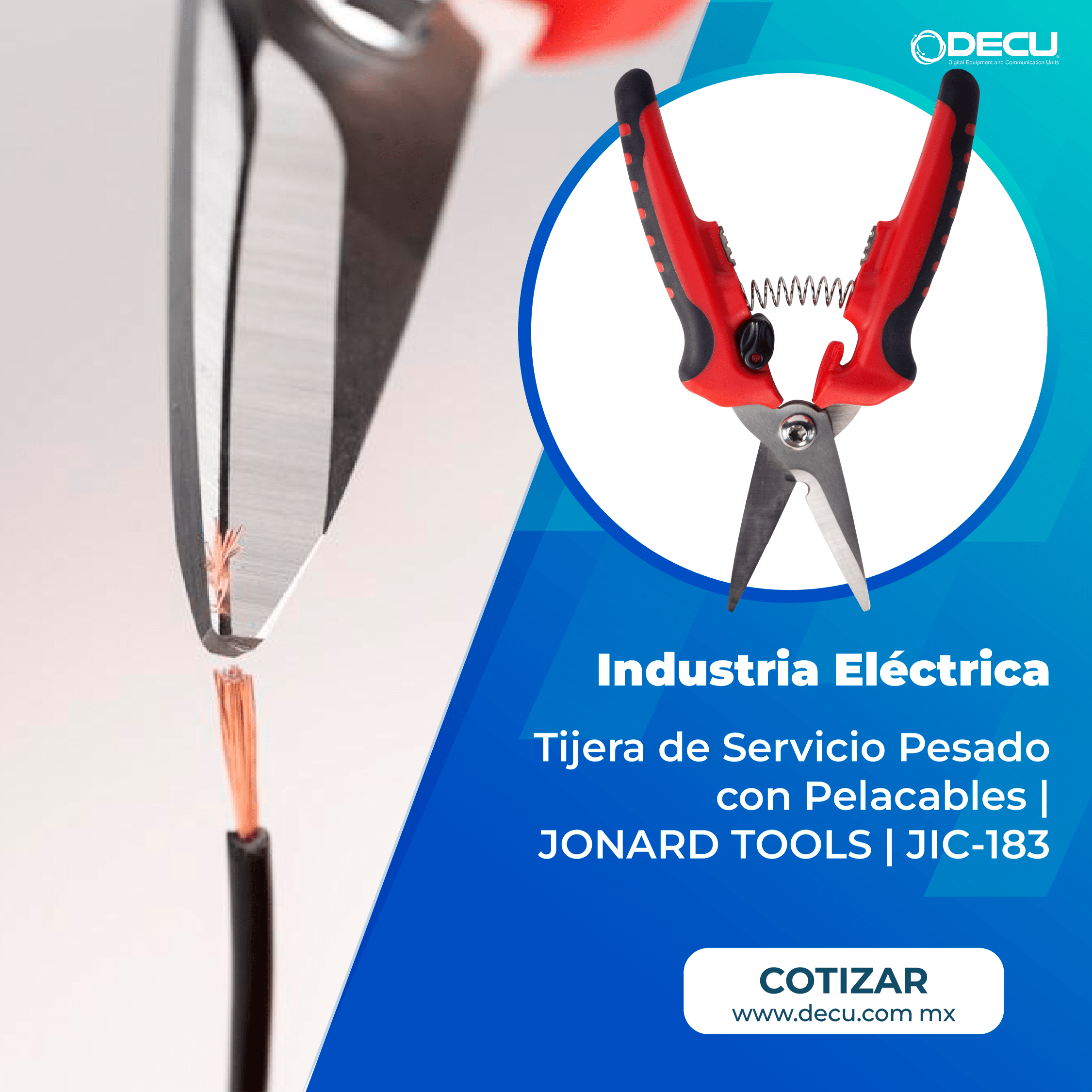 Tijeras para Trabajo Pesado con Pelacables | Jonard Tools | JIC-183