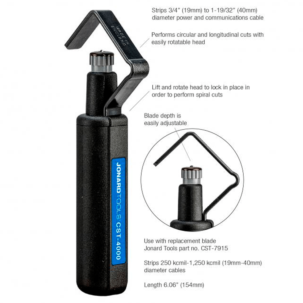 Pelador de Cable Circular 40mm | Jonard Tools | CST-4000