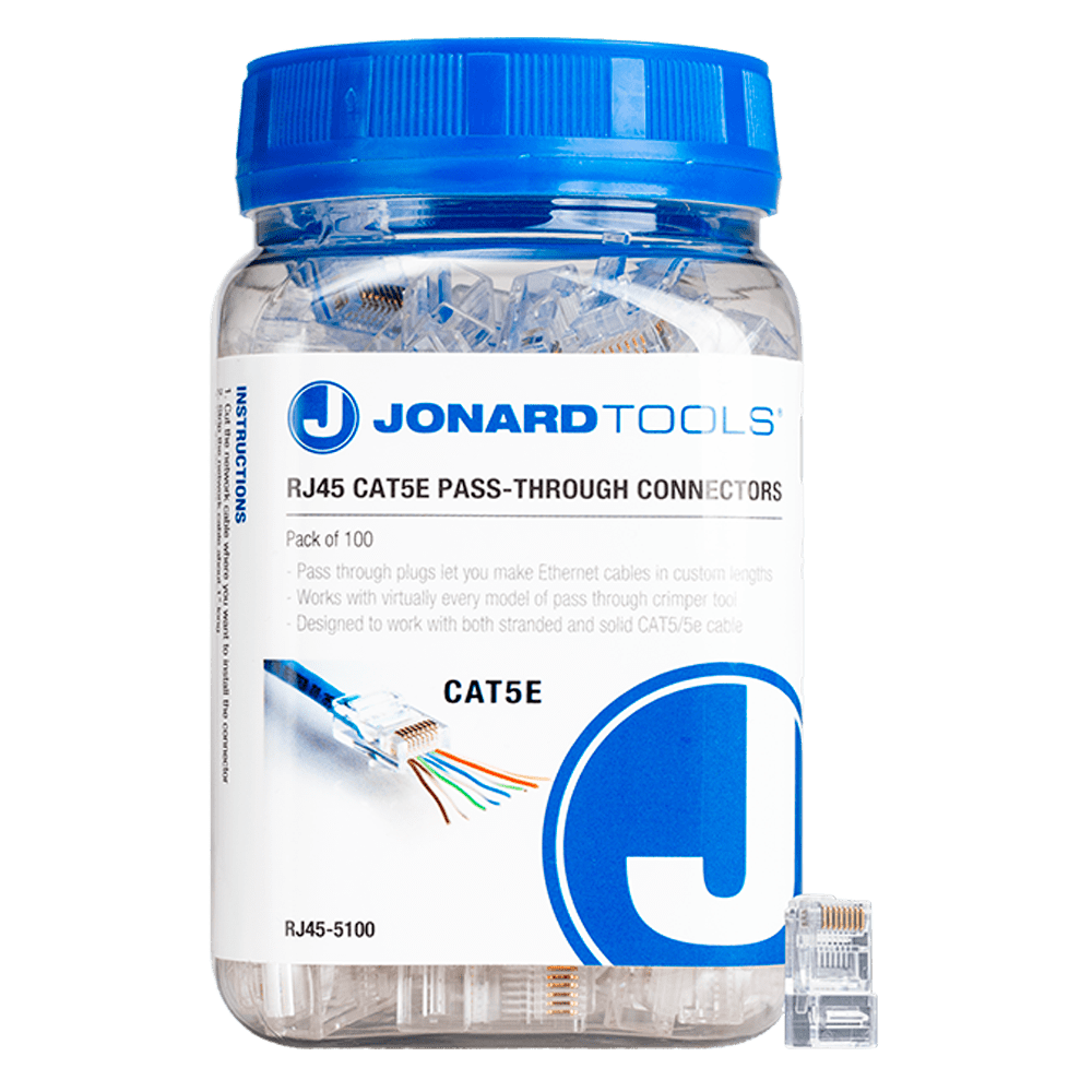 Conectores RJ45 Cat5e Tipo Pass-Through | Jonard Tools | RJ45-5100 | RJ45-525