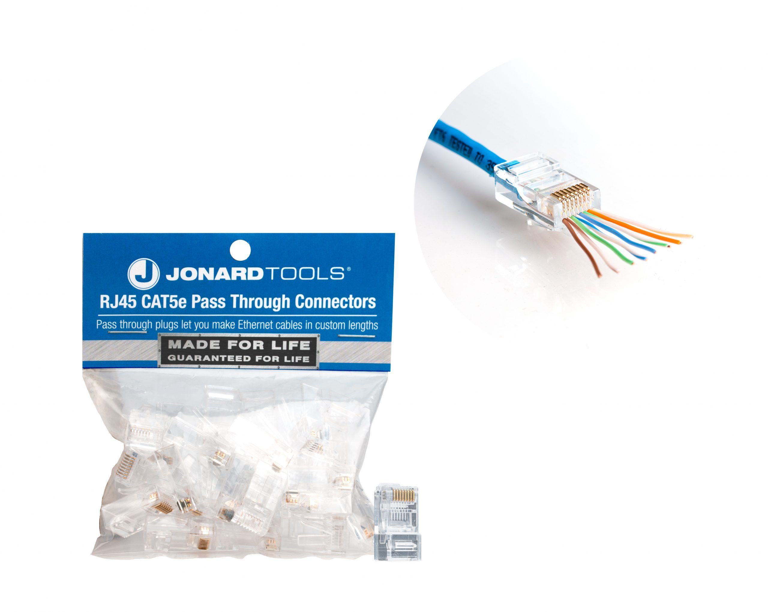 Conectores RJ45 Cat5e Tipo Pass-Through | Jonard Tools | RJ45-5100 | RJ45-525 - Imagen 2